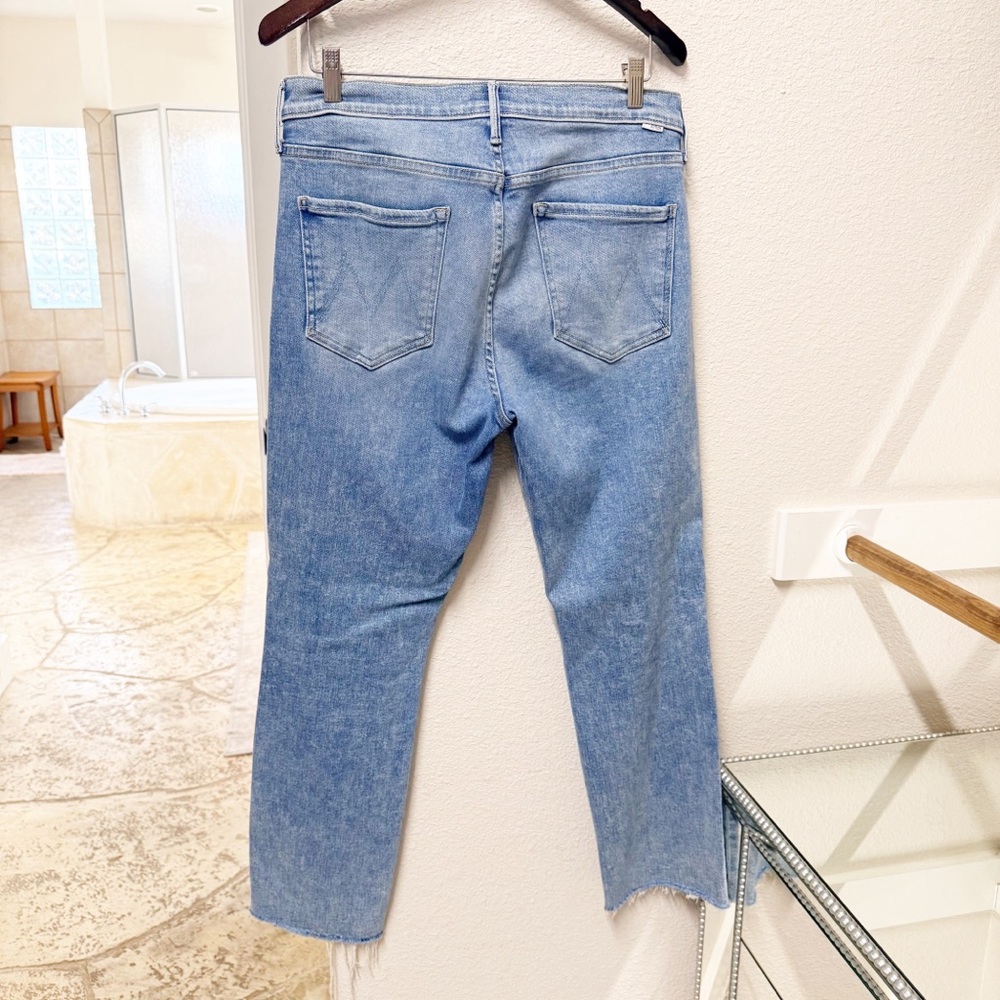 NEW MOTHER The Mid Rise Dazzler Ankle Step Fray Jeans Ropin’ N’ Ridin’ 33 NWOT - Picture 9 of 9